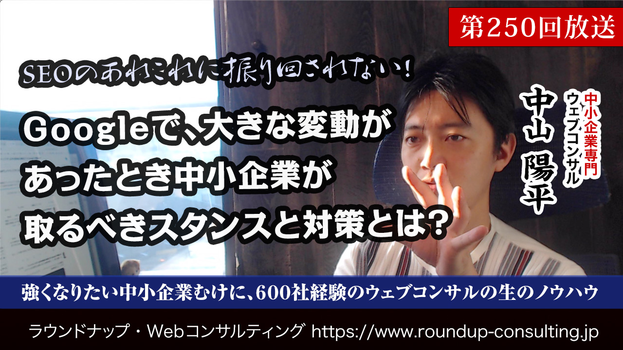 第250回:Googleで大きな変動があったとき中小企業が取るべきスタンスと対策とは？