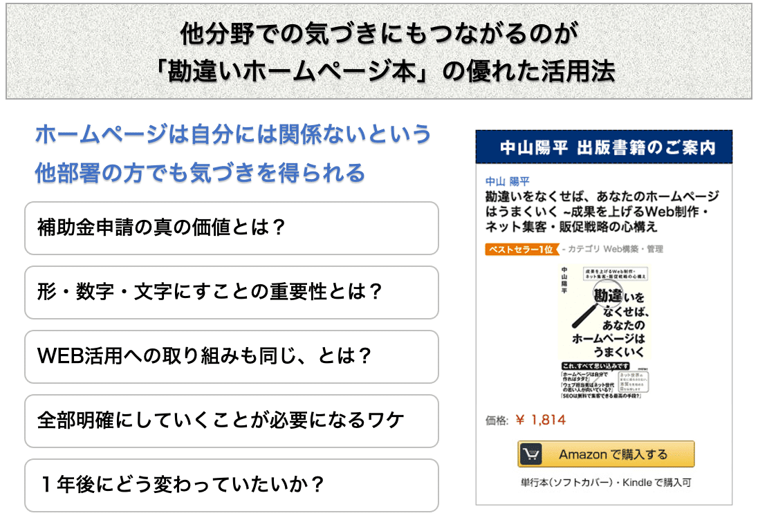他分野での気づきにもつながるのが勘違いWebサイト本の優れた活用法