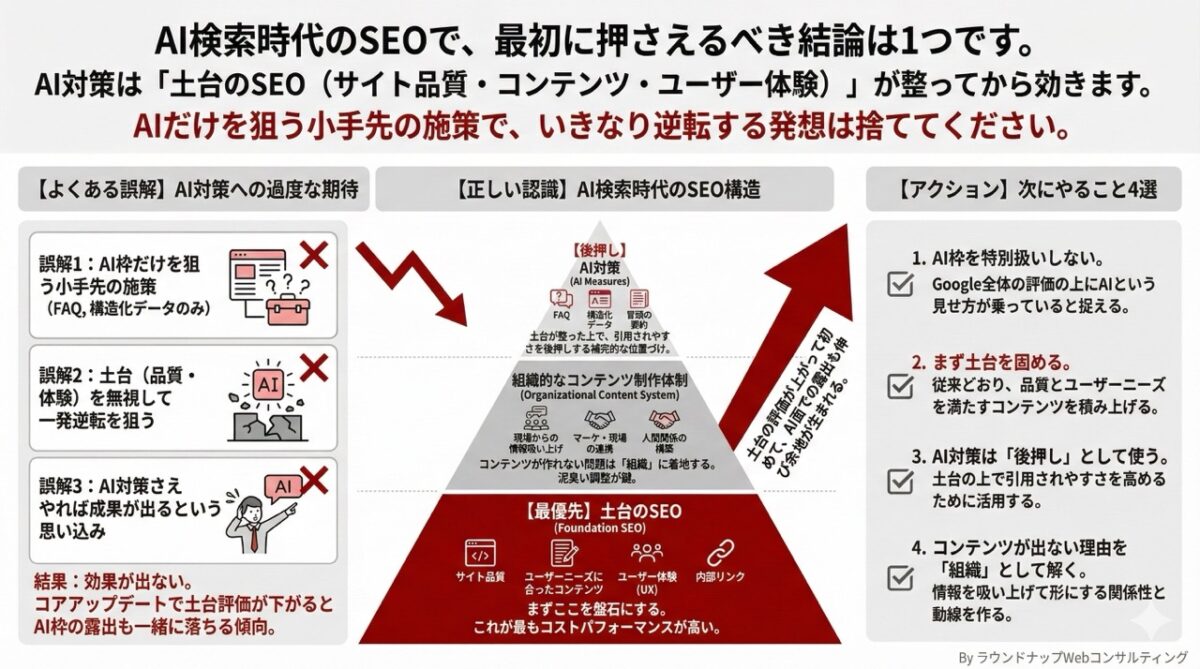 第565回：AI-SEOだけ行っていませんか？AI検索対策で重要なのは今まで通りの土台強化