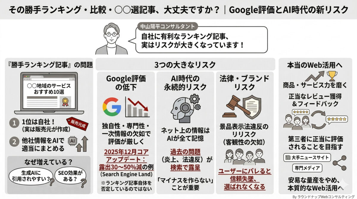 第588回：その勝手ランキング・比較・○○選記事、大丈夫ですか？｜Google評価とAI時代の新リスク